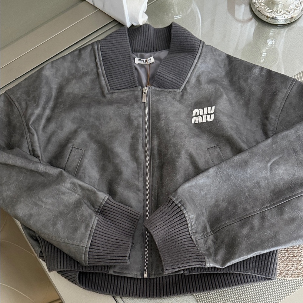 Gray Charcoal Zip-Up bomber jacket